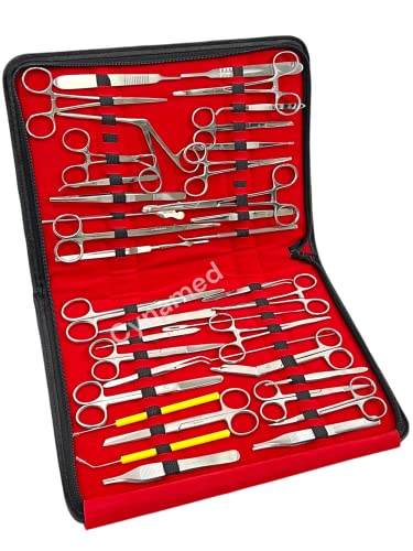 157 Pcs Advanced Dissection SET For Anatomy & Biology Students With 1 SCISSORS ! FORCEPS ! HEMOSTAT-! Blades - Case - Lab Veterinary Botany Stainless Steel Set For Frogs Animals etc - Thumbnail 7