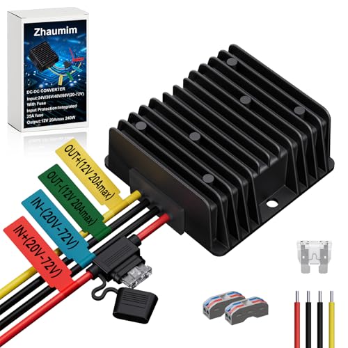 Convertisseur réducteur de tension 36V 48V vers 12V pour alimenter radio et phares