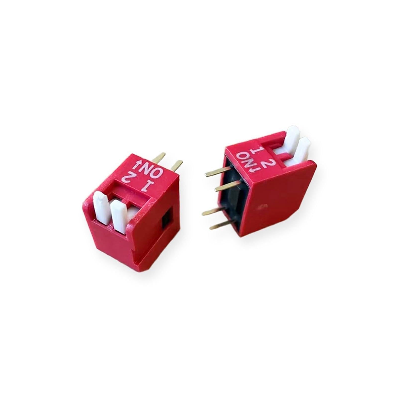 KFGWOPOYVY 10PCS Piano Type Red Toggle Switch Module Spacing 2.54MM Horizontal Side Plug DP-1/2/3/4/5/6/7/8/10 Position DIP(K090b045-DP-02)
