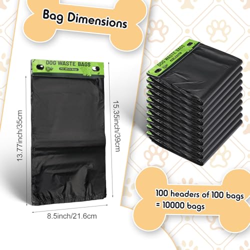 Image of Ireer 10000 Pcs Dog Bags Bulk, Dog Pet Waste Bags Bulk, Leakproof Easy Single Pull Bag for Poop Station Fit Hang Hole Dispenser Pet Waste Bag for Home Outdoor