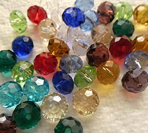 Beading Station 50pcs Mixcolor Facted Crystal Rondelle Beads 4mmx6mm ~ Jewelry Making ~