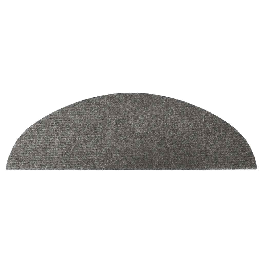 Alfombra de fieltro punzonado, 30 unidades, gris, 56 x 17 x 3 cm, antideslizantes, autoadhesivas, amortiguadoras de sonido para un agarre seguro