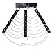 iiniim Women's Faux Leather Harness Punk Gothic Metal Chain Tassel Body Caged Lock (One Size, Black)