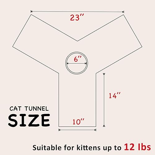 Vista 150 de Tempcore - Túnel para gatos con forma de tubo plegable de 3 vías, para interiores, juguete con forma de bola para mirar, para gato, cachorro, Moneda