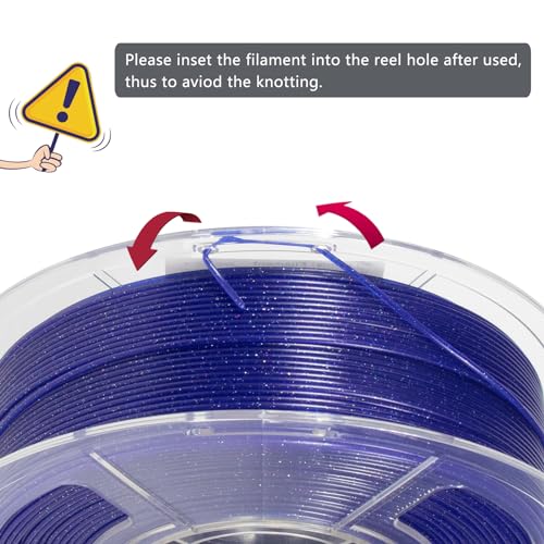 Image of iSANMATE 3D Printer Filament, Transparent Glitter Blue PLA Filament 1.75 mm, 3D Printing Filament 1KG /2.2lb