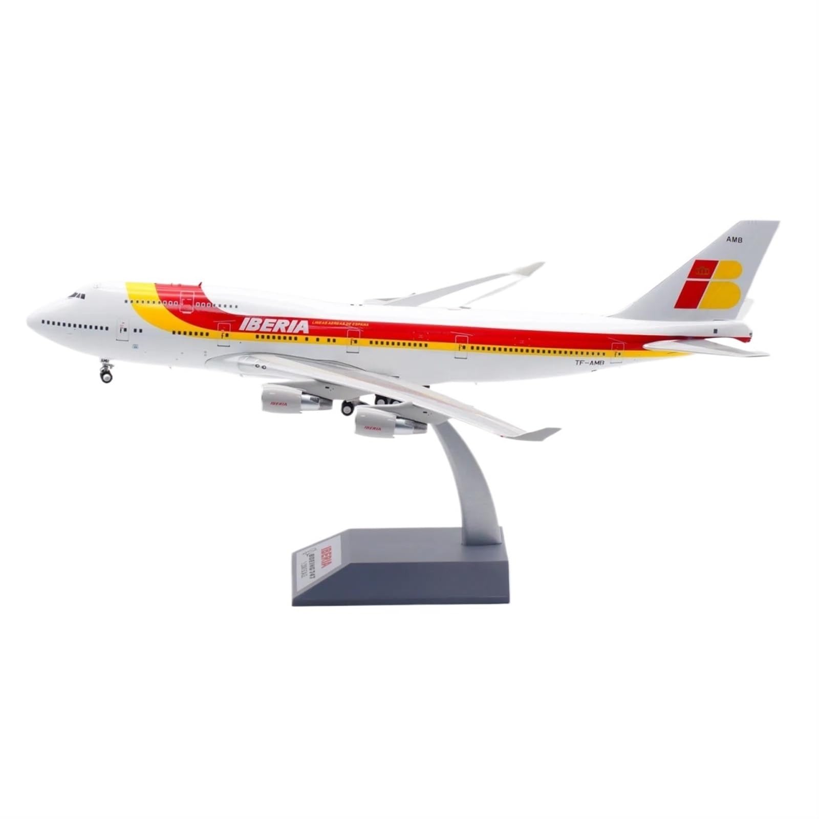 XJBTBA Samolot kolekcjonerski ze stopu 1 200 dla Iberia Airlines Boeing B747-400 odlewany samolot Model JET TF-AMB zestaw planetarny