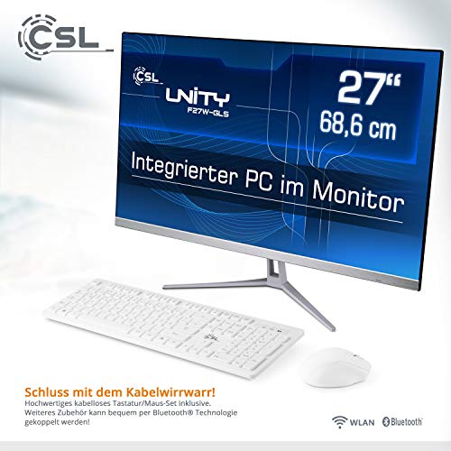 All-in-One-PC CSL Unity F27W-GLS, 68,58 cm (27 Zoll,1920x1080 Full HD) - Lautloser AIO (Intel N4120 CPU 4x2600 MHz, 128 GB SSD, 8 GB DDR4-RAM, Windows 11 Home), weiß – Bild 6
