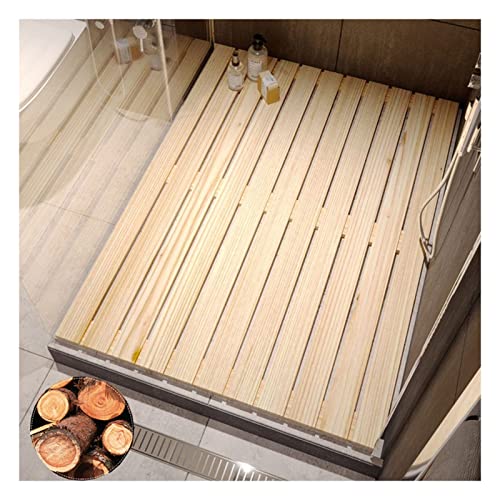 Genérico Alfombrilla de Ducha de Madera Antideslizante para bañera, Piscina, Uso Comercial, Impermeable, Resistente y Personalizable, para Interiores y Exteriores, 60 x 80 cm (24 x 31 Pulgadas).