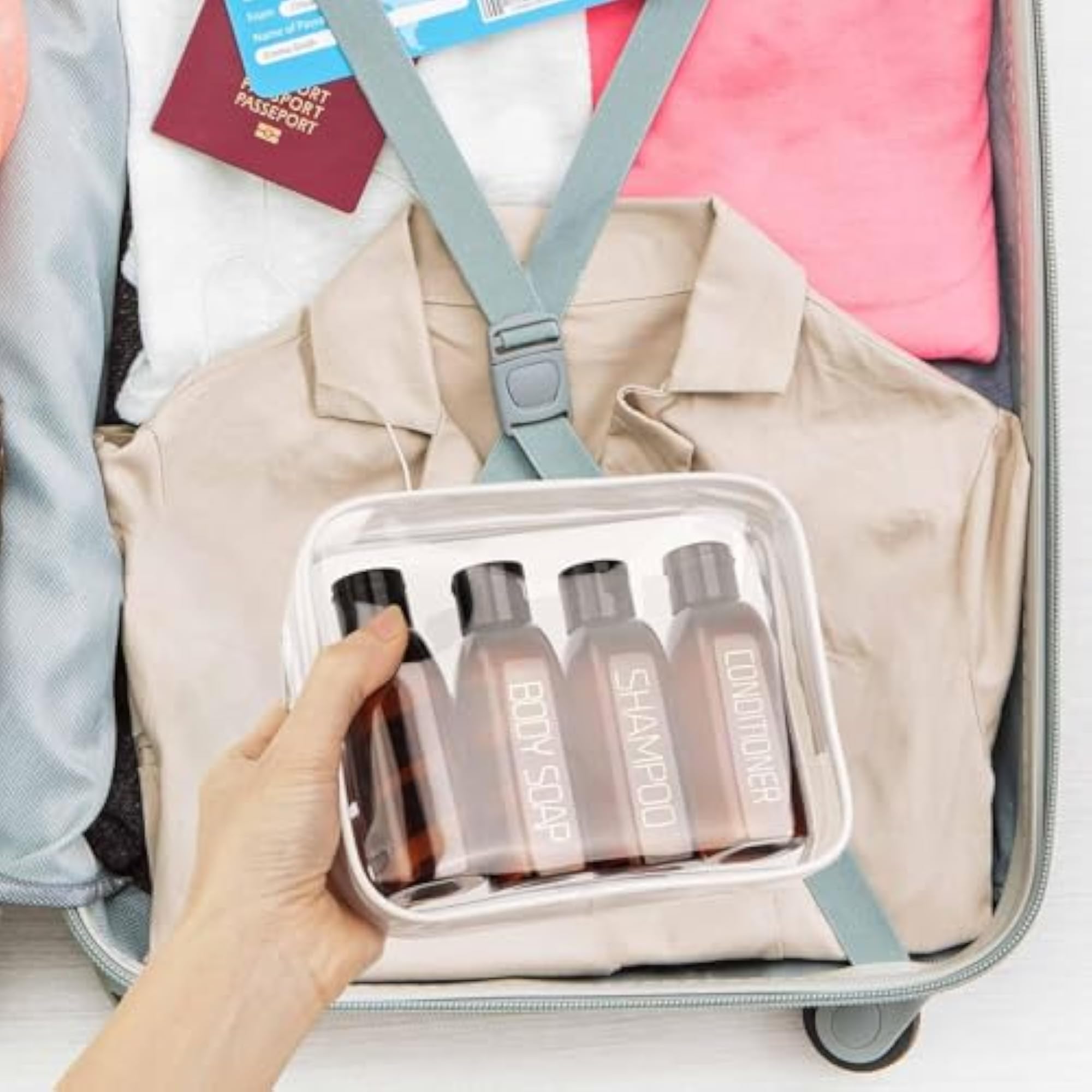 4Pack 100ml Travel Bottles for Toiletries, Leak Proof