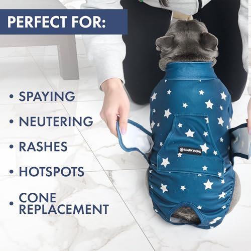 Image of Spark Paws Dog Recovery Suit - Surgical Onesie After Surgery, Male & Female | Full-Body & Belly Coverage Post Spay, Neuter or Abdominal Surgery - a Soft Cone Alternative. Breathable; Fits All Breeds