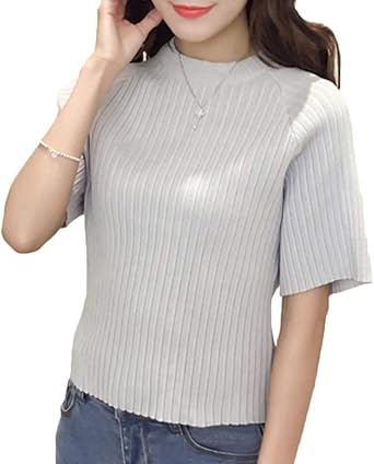 Amazon Co Jp サマーニット 半袖 レディース 広がった袖で可愛いデザイン ニット サマーセーター ラウンドネック ラグランスリーブ Heaven Days ヘブンデイズ 1905d0073 ファッション