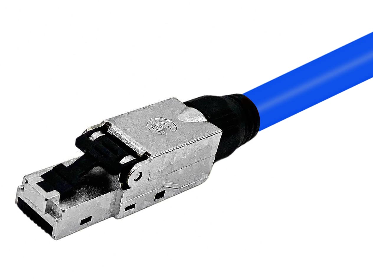 deleyCON 2x CAT 8 RJ45 Netwerkstekker Gereedschapsloos Afgeschermd 40 Gbit/s Netwerkstekker voor Raw Cable Starre Installatiekabel Connector RJ45 Ethernet LAN DSL Patchkabel