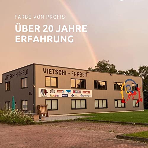 Vietschi Profi DIN Plus 12,5L weiß - doppeldeckende Innendispersion - Deckkraft Klasse 1 - Wandfarbe Weiß - Wand- und Deckenfarbe - ergiebig bis zu 90m2 Wandfläche - Wandfarbe weiß hohe Deckkraft - 6