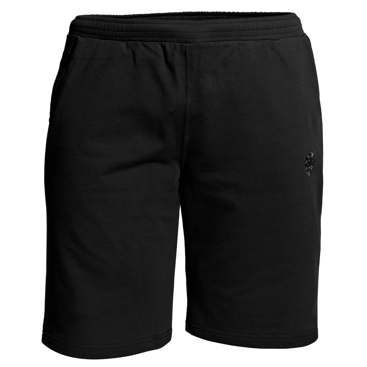 AHORN Pantaloncini Basic Uomo – Nero, 100% Cotone, Elastico In Vita Con Coulisse, Tasche Laterali, Taglie Forti (XXXXXL)