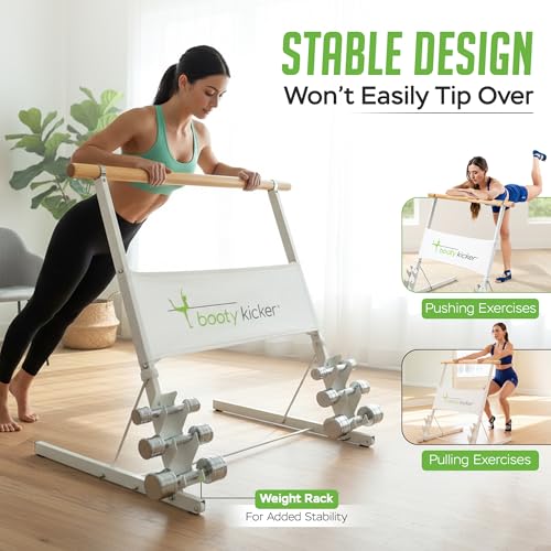 Image of Portable Folding Exercise Bar for Barre, Balance and Ballet Home Workouts, Strong Freestanding Stable Design
