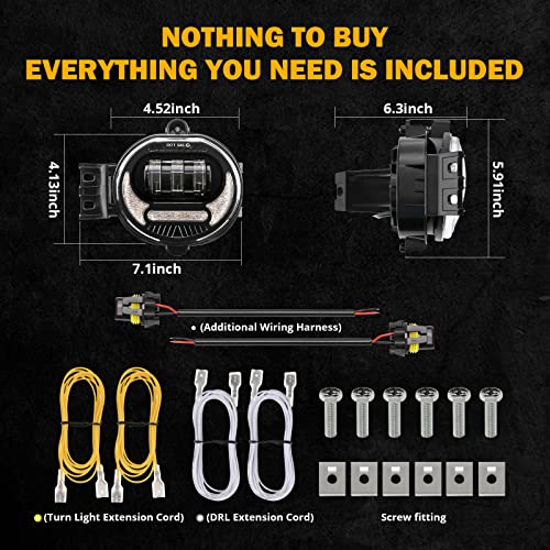 Image of Auxbeam 2023 Upgraded LED Fog Lights Lamp Replacement for Dodge Ram 1500 2002-2008 Dodge Ram 2500 /3500 2003-2009 Durango Truck 2005 2006 with DRL&Turn Signal DOT Approved, Black