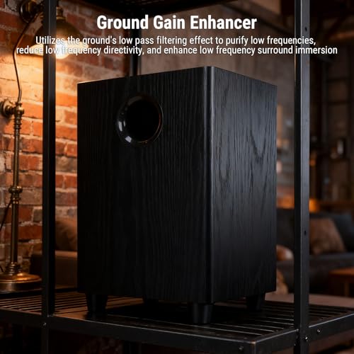 6.5 Inch Powered Subwoofer, 100W Passive Bass Speaker with Deep Bass for Home Theater & TV, Plug and Play, Compact Home Audio - Image 4