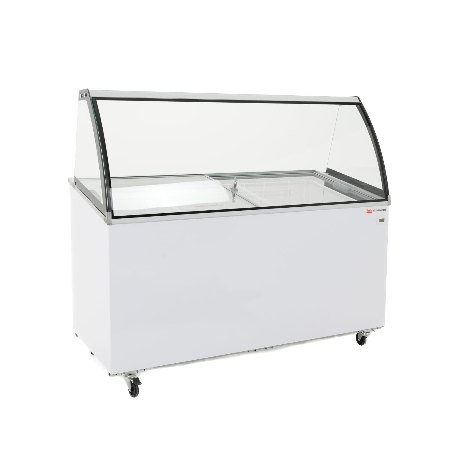 Ristoattrezzature Banco Vetrina Orizzontale per Gelati - Refrigerazione Statica, da - 18 a -24°C - 8 Gusti - con kit da 8 vaschette