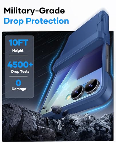 Image of ASAFCASE for Samsung Galaxy Z Flip 7 Wallet Case with Card Holder, Blue | Hard Hinge Protection, Outer Screen Protector, Shockproof Rugged Cover Phone Case for Samsung Galaxy Z Flip 7 5G 2025