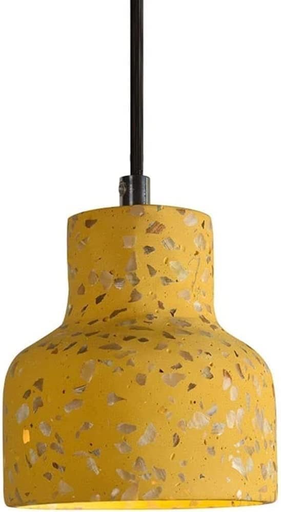 Iluminación para decoración del hogar. Lámpara Colgante pequeña de Cemento con Pantalla de terrazo Creativa, Elegante, para Restaurante, con Casquillo E27, de Estilo Industrial, pa