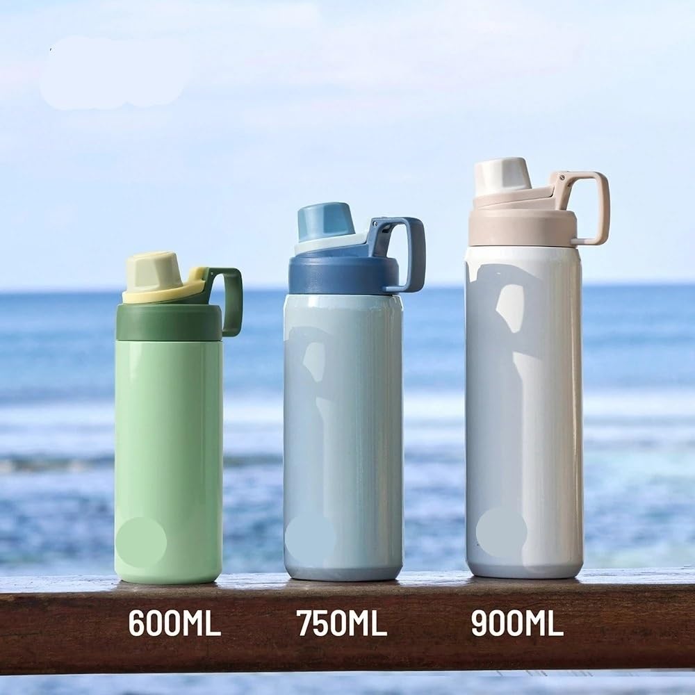 Isolierte Sport-Wasserflasche für Outdoor-Workouts und Reisen, 600 ml, Orange