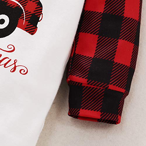 NCONCO Baby Romper Peuter Vrolijk Kerst Plaid Mouw Jumpsuit voor Peuter Meisje Jongen - Afbeelding 6