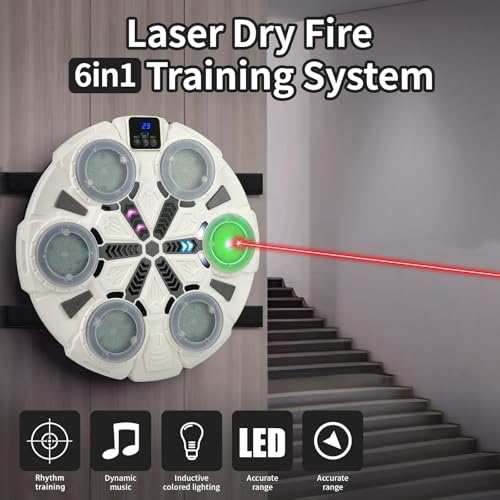 Image of ZBULAR 6-in-1 Laser Dry Fire Training System with Smart Bluetooth Music, LED Display, Multi-Angle Training, Type-C Charging, Compatible with 9mm /22lr /223 Bullets