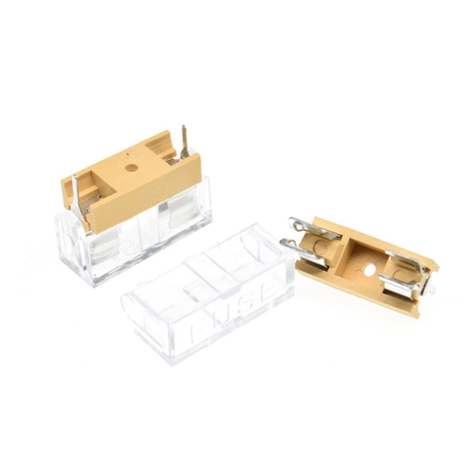 KNIUWMBMH 10 pcs 5 * 20mm Glass Fuse Holder with Transparent Cover 5 * 20 Fuse Tube Socket Fuse Holder for 5X20mm Fuse PCB