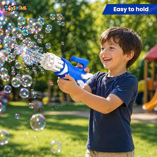Image of Toyshine 8-Hole Space Shuttle Bubble Gun | Electric Gatling Bubble Machine with Bottle & Scoop | Automatic Bubble Blaster for Kids, Outdoor & Indoor Play