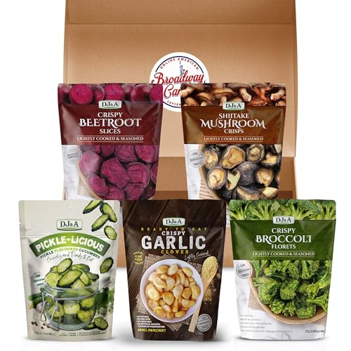DJ&A Vegetable Crisps Multipack by Broadway Candy - 5 Pack Delicious Vegan Crisps Snack No Artificial Flavours - Resealable Crisps Share Bag