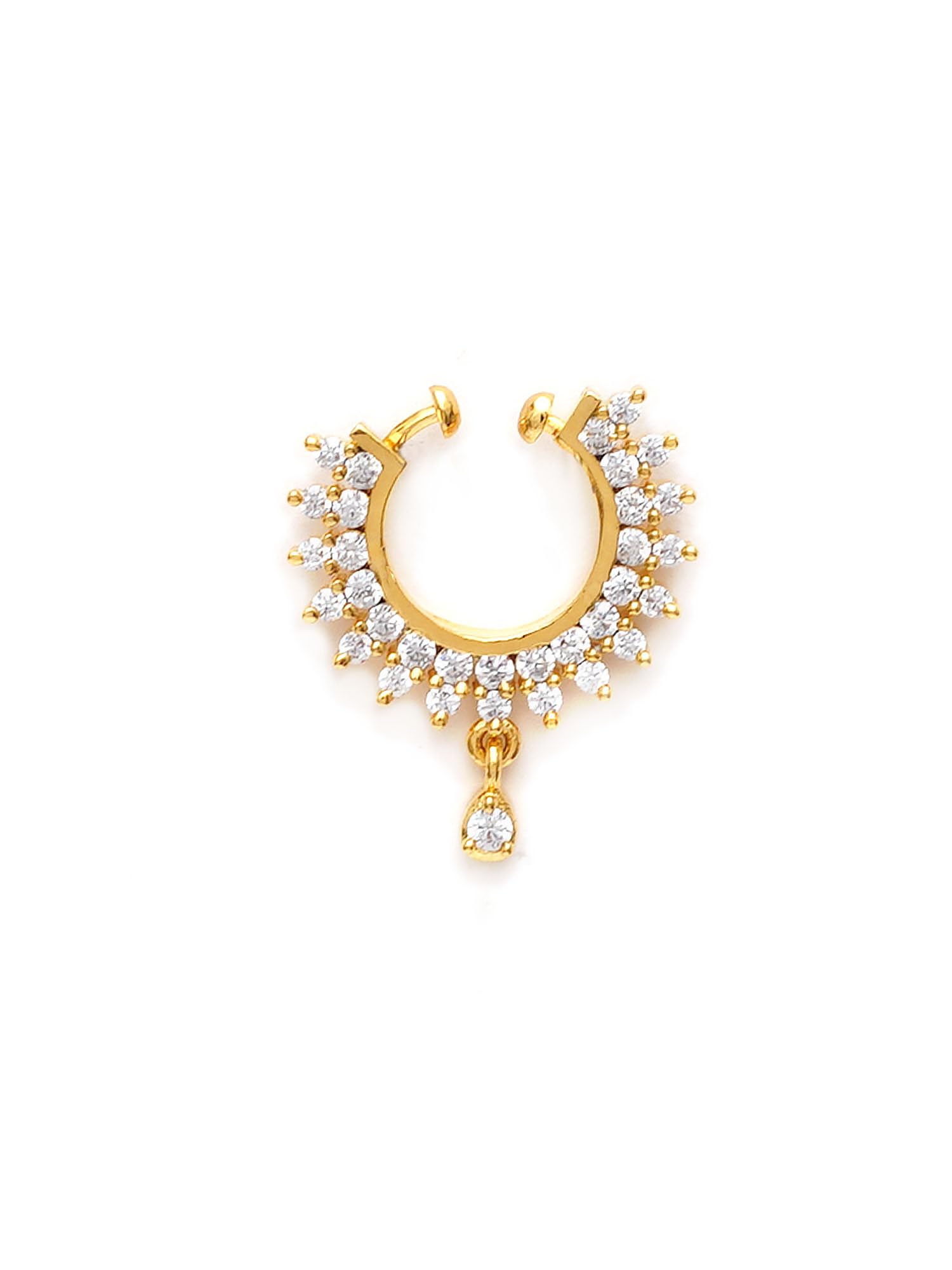AD Diamond Nose Pin for Women (gold)