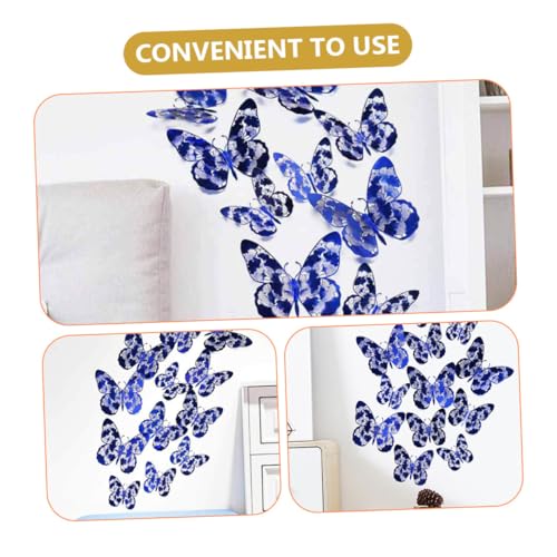 Sticker decorativo 3D de mariposas azul removible miniatura 7