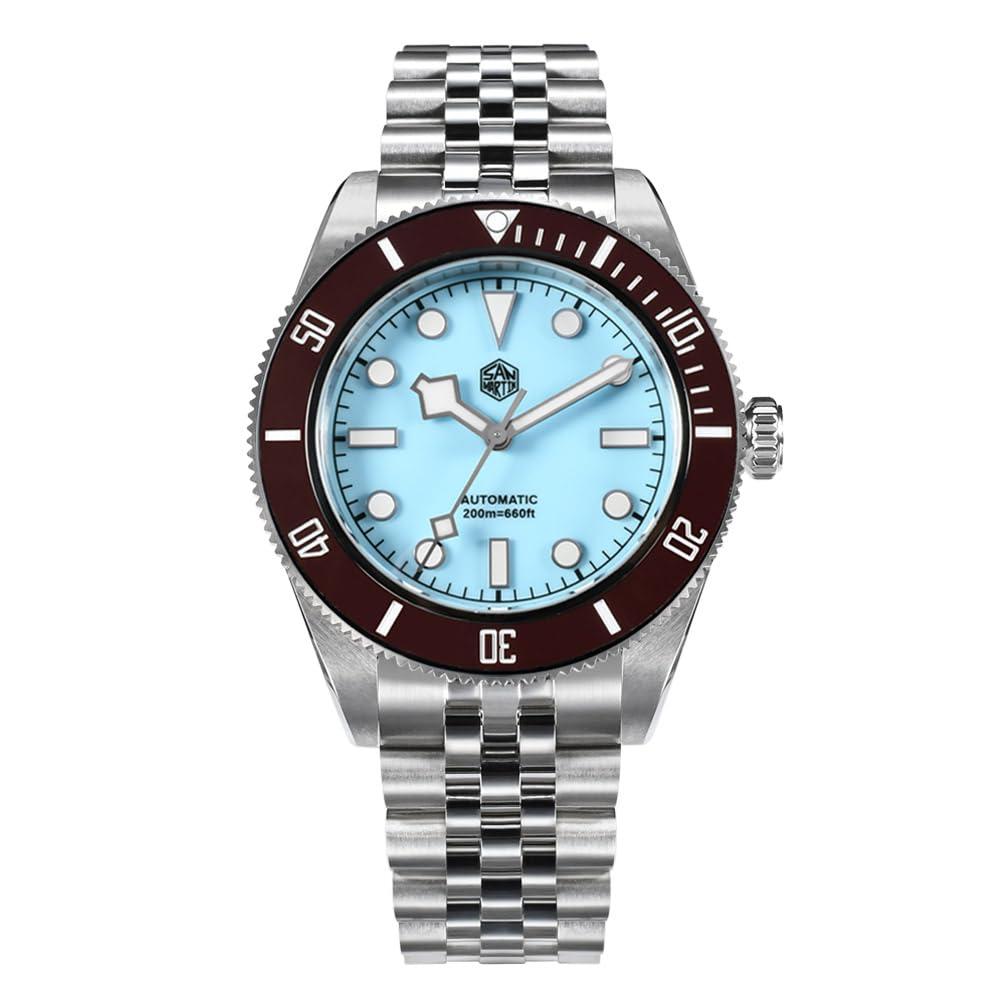 San Martin Enamel Dial Classic Luxury Diver Men Watches NH35 Automatic Mechanical Waterproof Watches V 1
