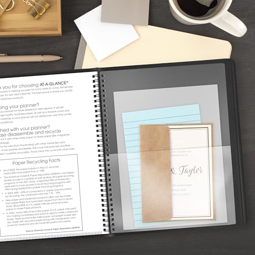 Image of AT-A-GLANCE 2027 Planner, Monthly, 15-Month Jan-Mar, 9 inch x 11 inch, Unruled Daily Blocks, Black (702600527)
