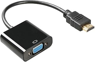 HDMI to VGA, TENINYU Gold-Plated HDMI to VGA Adapter (Male to Female) for Computer, Desktop, Laptop, PC, Monitor, Projector, HDTV, Chromebook, Raspberry Pi, Roku, Xbox and More - Black
