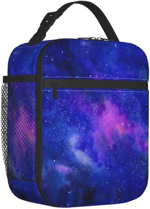 Bolsas de almuerzo con diseño de cielo estrellado para hombres, mujeres, niños y niñas, reutilizables, para el trabajo de oficina, escuela, picnic,