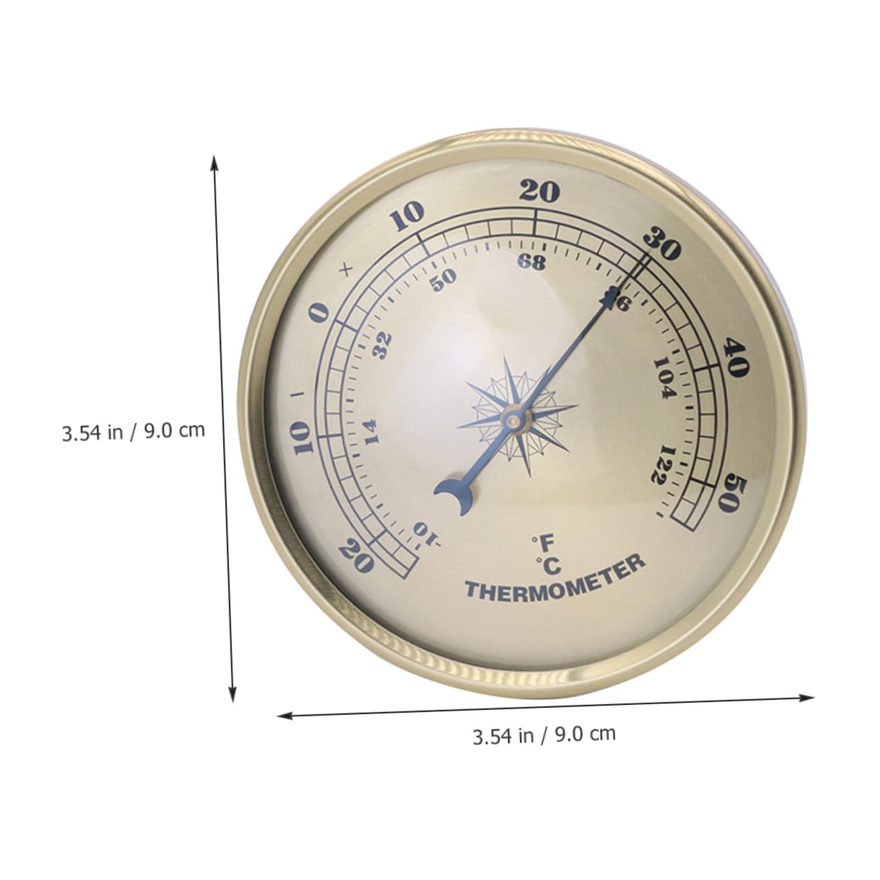 Uonlytech 5pezzi Termometro Metallico Rotondo Per Misurazione Della Temperatura Interna Ed Esterna Dispositivo Compatto e Resistente Per Giardino Ufficio e Cucina