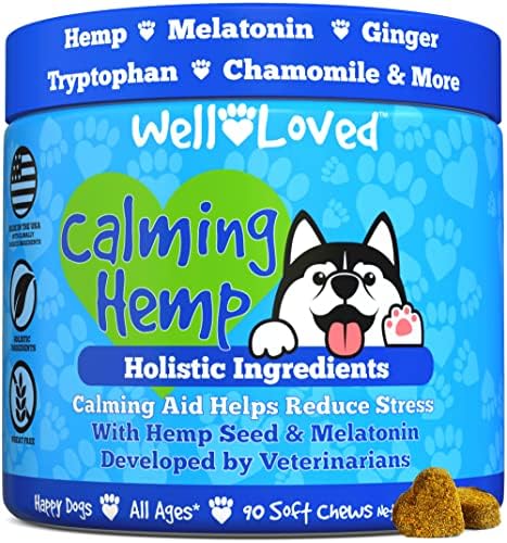 Well Loved Calming Chews for Dogs - Dog Calming Treats, Made in USA, Vet  Developed, Dog Anxiety Relief, Separation, Fireworks, Travel & Stress ...