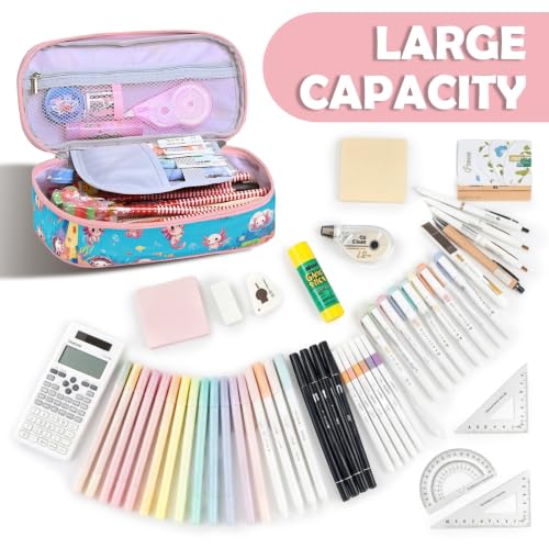 Image of Axolotl Pencil Case, Axolotl Pen Bag For School, Sea Pencil Case For Kids Girls Boys, Large Capacity Desk Organizer School, Sea Ocean Pen Box Birthday Gifts