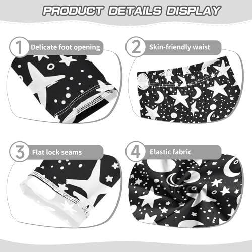 ALAZA Girls' Leggings Children's Yoga Pants Skinny Printed Dance Moon Stars Comfortable 4T2