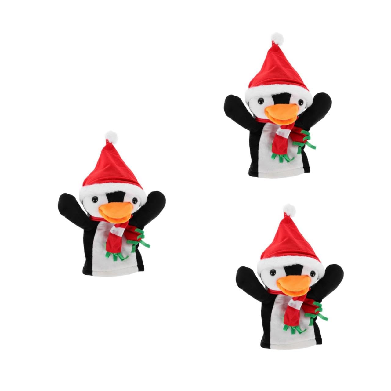 FRCOLOR 3 Marionetta da Dito Natalizio in Morbido Peluche Burattino Interattivo per Gioco Ruolo e Regalo Festivo per Feste Natale