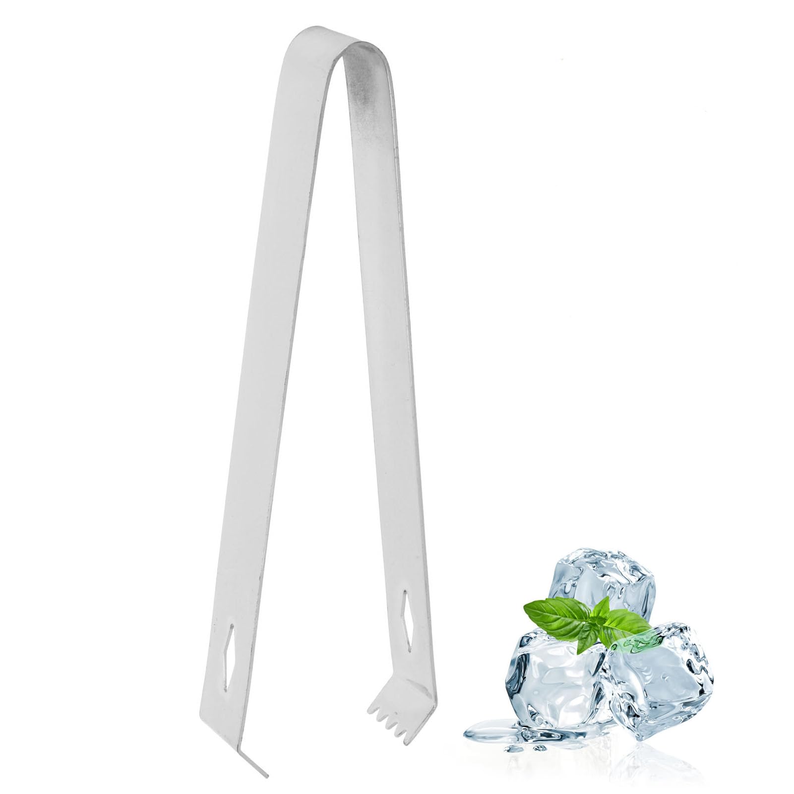 Stainless Steel Ice Tongs Grabbing Ice Easy Sugar Cube Tongs Cocktail Tweezers Serrated Forceps Food Tongs for Serving Restaurant Hotel Ice Bucket(Mirror Light)