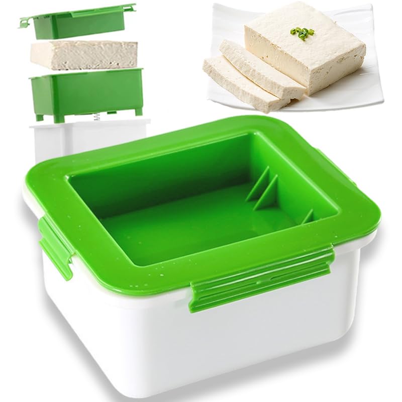 SYXLS Tofu Presser Homemade Tofu Press Drainer Light Water Removal from For More Tastes Efficient Safe for Consumption Home Use Water and Drainage Box Convenient (Green)