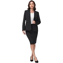 Lamgool Womens Business Skirt Suit Set 2 Piece Office Outfits Notched Lapel Blazer and Pencil Skirt