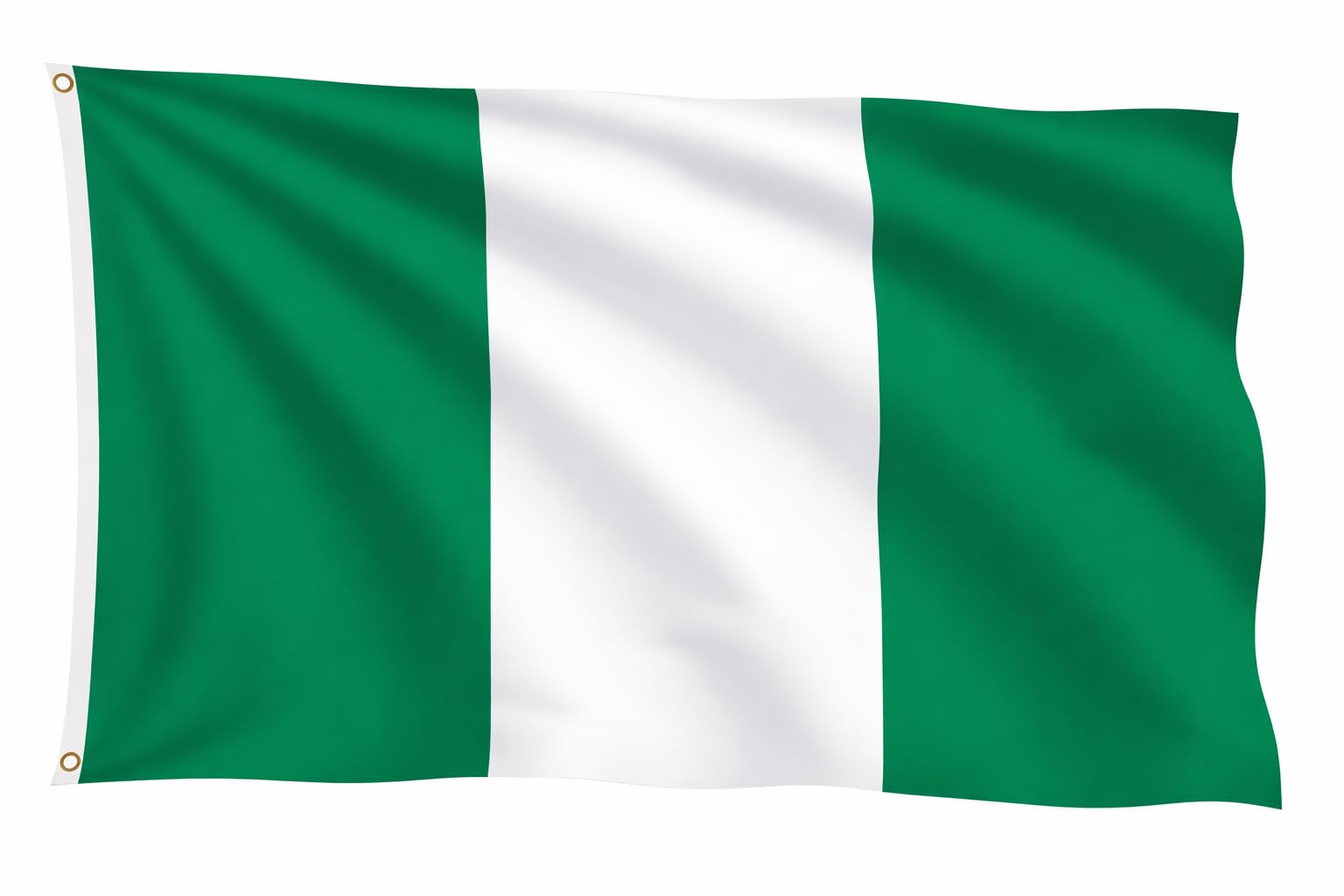 Storm&Lighthouse Nigeria Flag Nigerian Flag 5ft x 3ft with Eyelets Ideal for Outdoor and Indoor Use