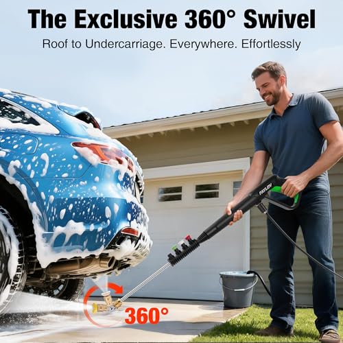 Pressure Washer, Power Washer with GFCI Safety Plug & No-Bend 360° Nozzle, 1.33 GPM Pressure Washer Complete with Foam Cannon & 4 Nozzles for Car & Home thumbnail 3