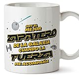 MUGFFINS Tazas para ZAPATERO hombre - En Español - Mejor de la Galaxia Cuando Fuerza me Acompaña - 11 oz / 330 ml - Regalo original y divertido