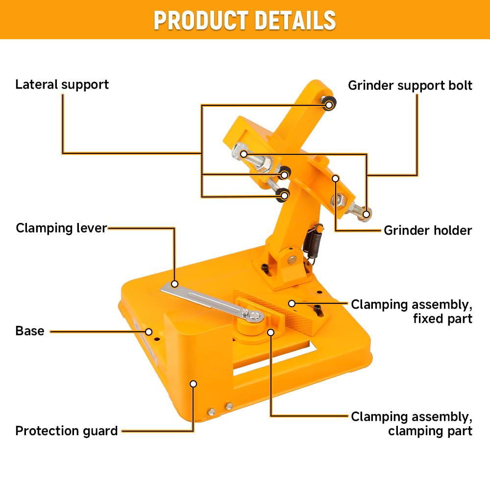 Soporte para amoladora angular de 180/230 mm – Aluminio robusto para diámetro 180-230 mm