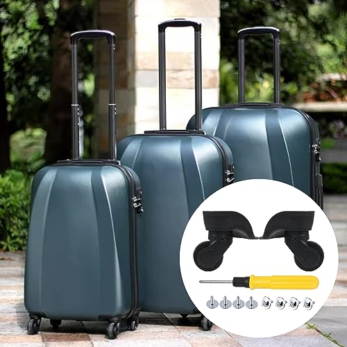 Image of W041-2 2PCS Suitcase Caster 360 Degree Swivel Replacement Wheels Left Right w /Blotting Sheet for Face