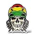 erreinge Autocollant Crâne Reggae Marijuana Weed Jamaïque Shaped Adhésif PVC pour Sticker Mural Mural Auto Moto Casque Camper pour Ordinateur Portable - 20 cm